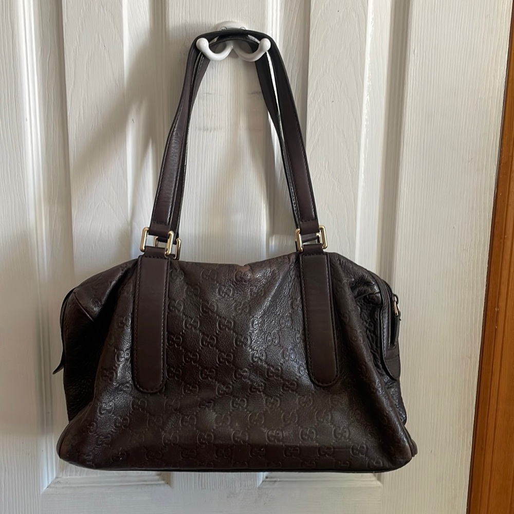 Vintage Brown Leather Gucci Bag Gem